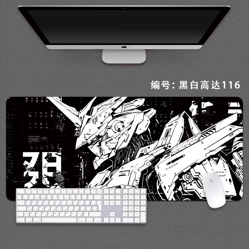 Leather Desk Pad - Vintage Black & White Gundam Creative