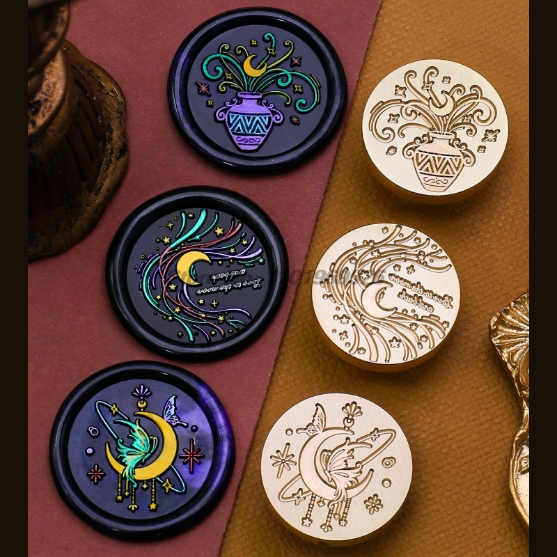 Wax Seal Stamp Set - Crystal Rose Starry Sky Daisy Moon