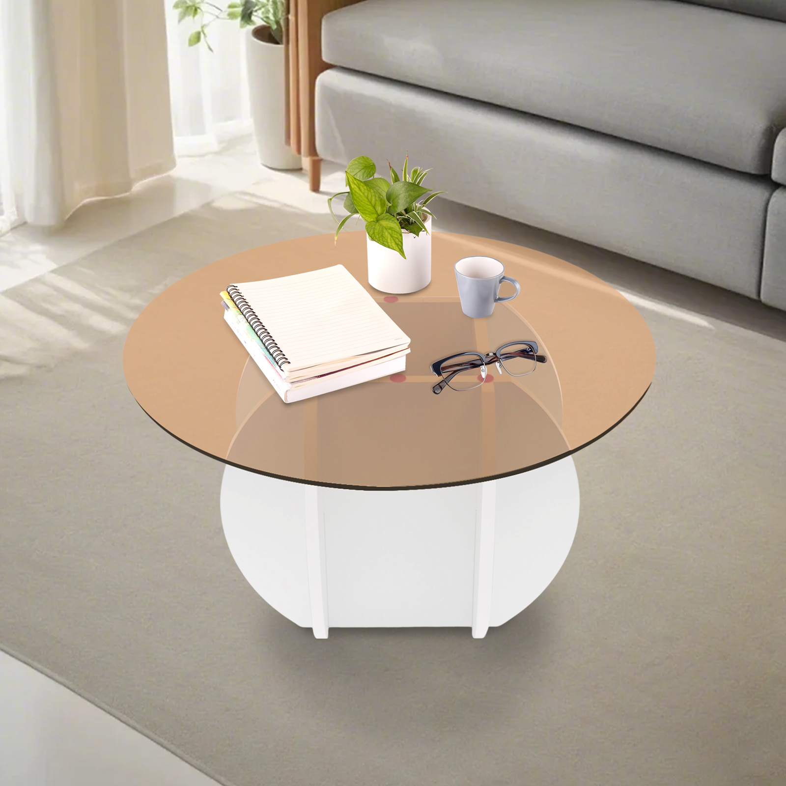 Modern Round Coffee Table 27.6 - Book Weight Glass recensione e prezzo