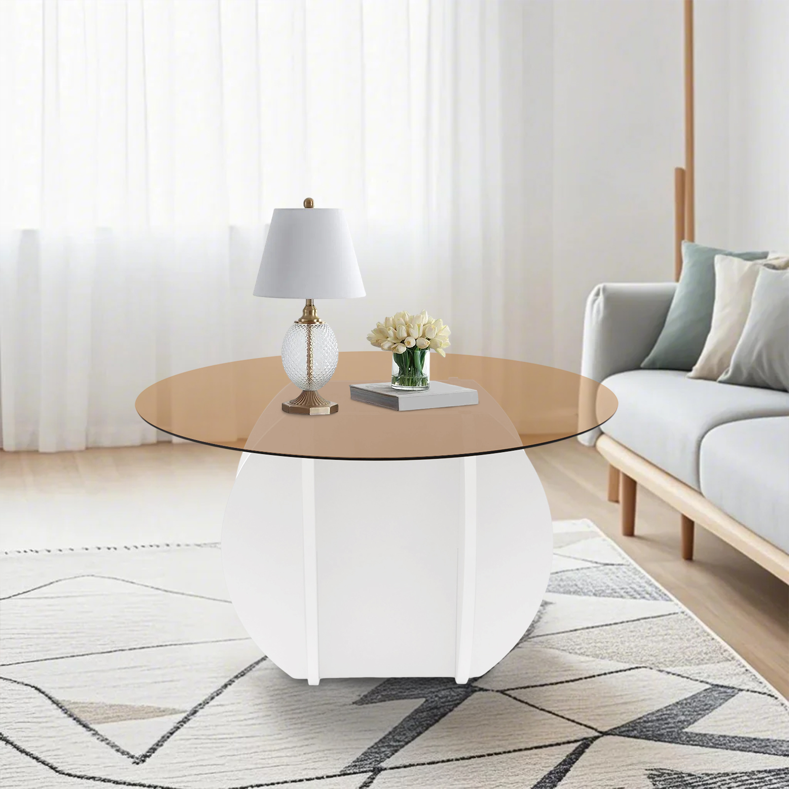 Modern Round Coffee Table 27.6 - Book Weight Glass recensione e prezzo