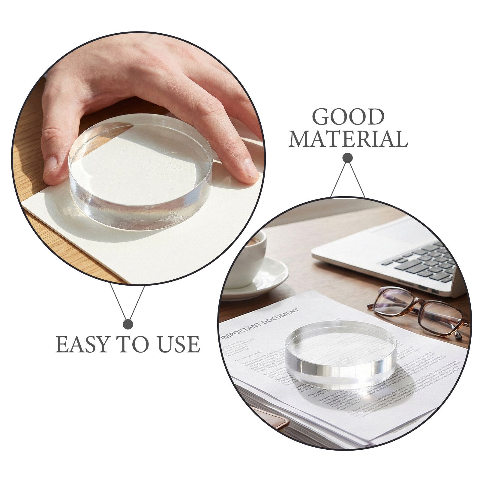 3.15 Inch Round Clear Crystal  - Book Weight Glass recensione e prezzo