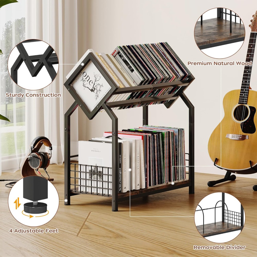 2-Tier Vinyl Record Storage Ho - Magazine Holder Rack recensione e prezzo