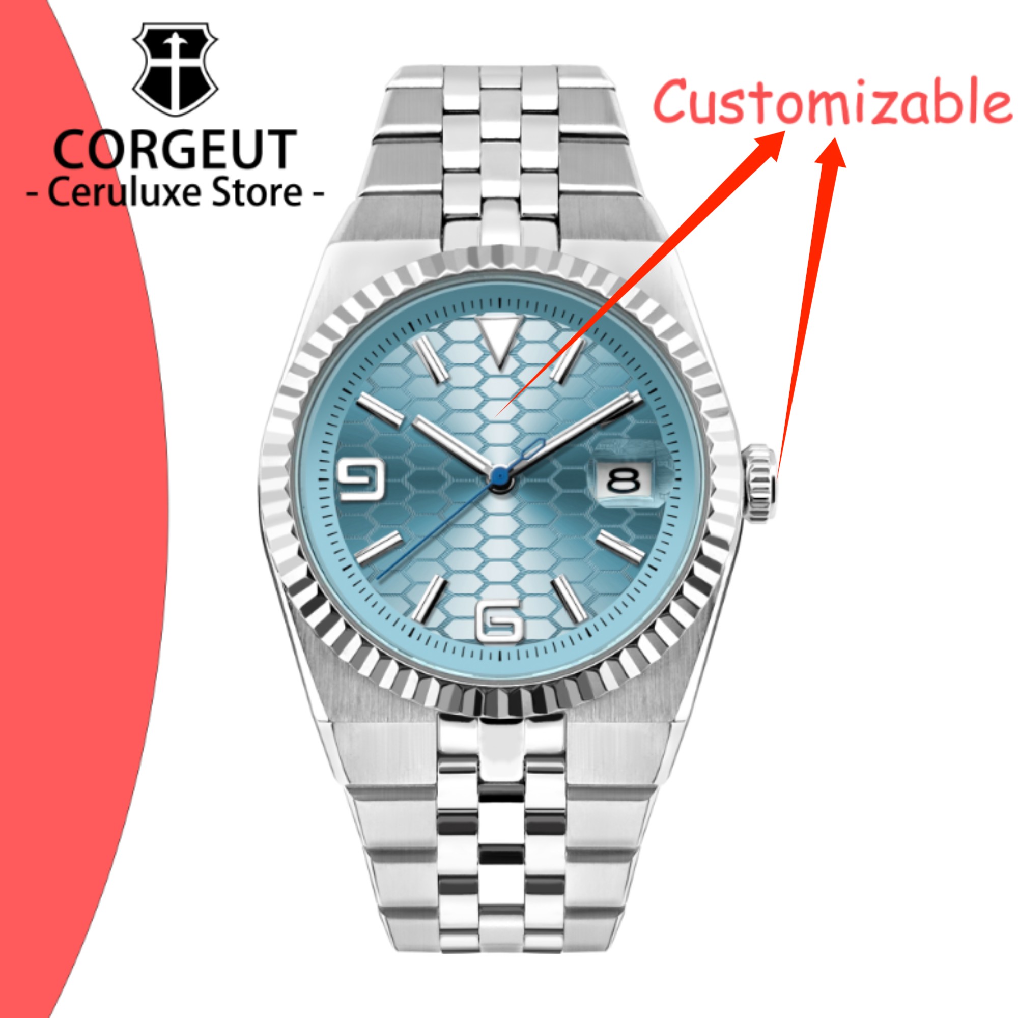 CUSTOM Logo Diy 40mm NH35 Mech - Paper Weight Crystal recensione e prezzo