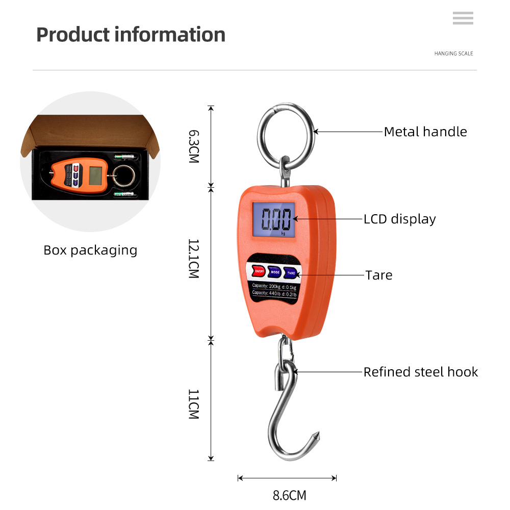 200kg/440lb Crane Scale Digita - Tape Dispenser Weighted recensione e prezzo