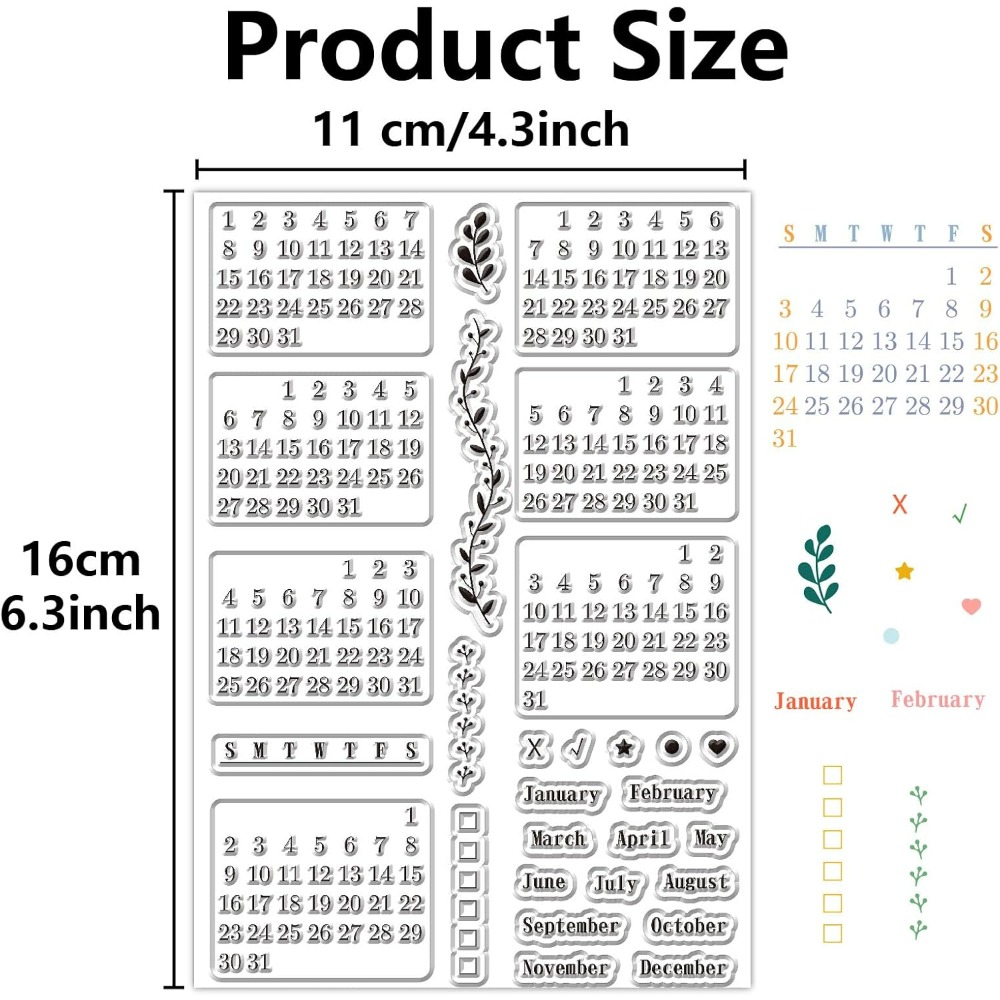 Calendar Clear Stamps Sheets R - Rubber Date Stamp recensione e prezzo