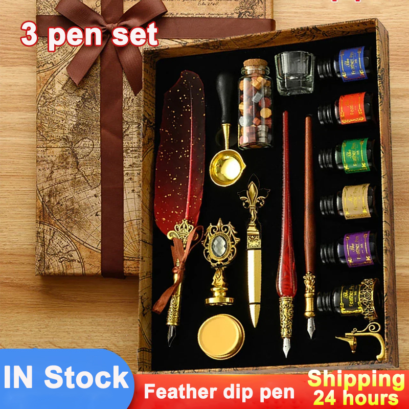 Classic Calligraphy Feather Pe - Wax Seal Stamp Set recensione e prezzo