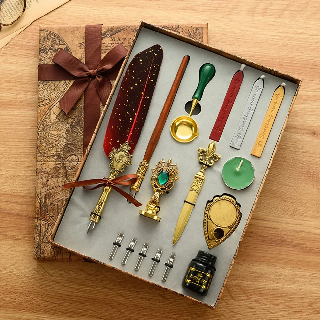 Classic Calligraphy Feather Pe - Wax Seal Stamp Set recensione e prezzo