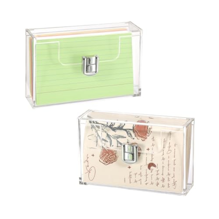 2 Pack Clear Acrylic Index Car - Card Index Box recensione e prezzo