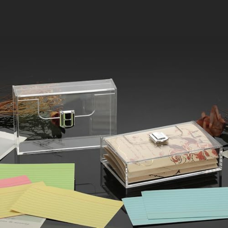 2 Pack Clear Acrylic Index Car - Card Index Box recensione e prezzo