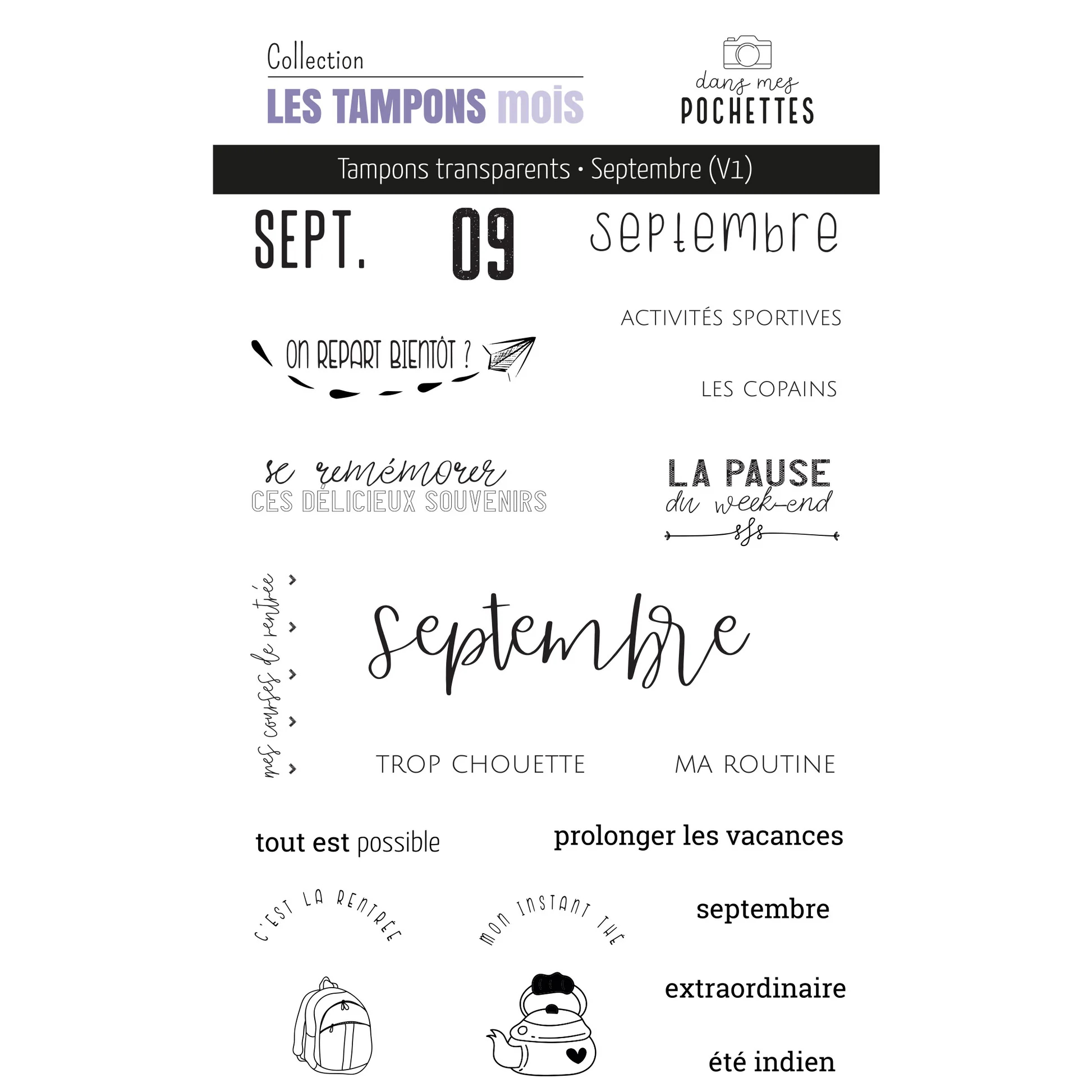 French Month Themed Clear Stam - Rubber Date Stamp recensione e prezzo