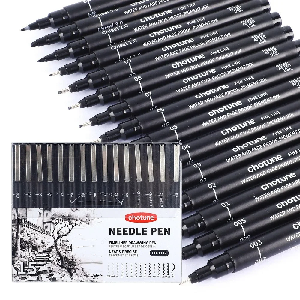 Black Micro Pens,15 Sizes,Wate - Archive Box Set recensione e prezzo