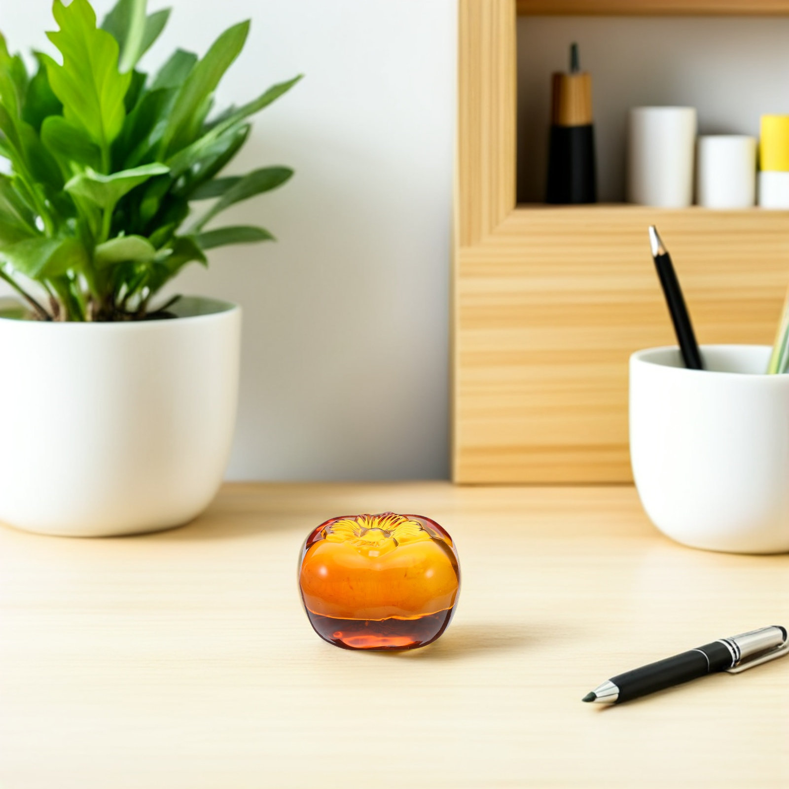 Crystal Persimmon Desk Paperwe - Book Weight Glass recensione e prezzo