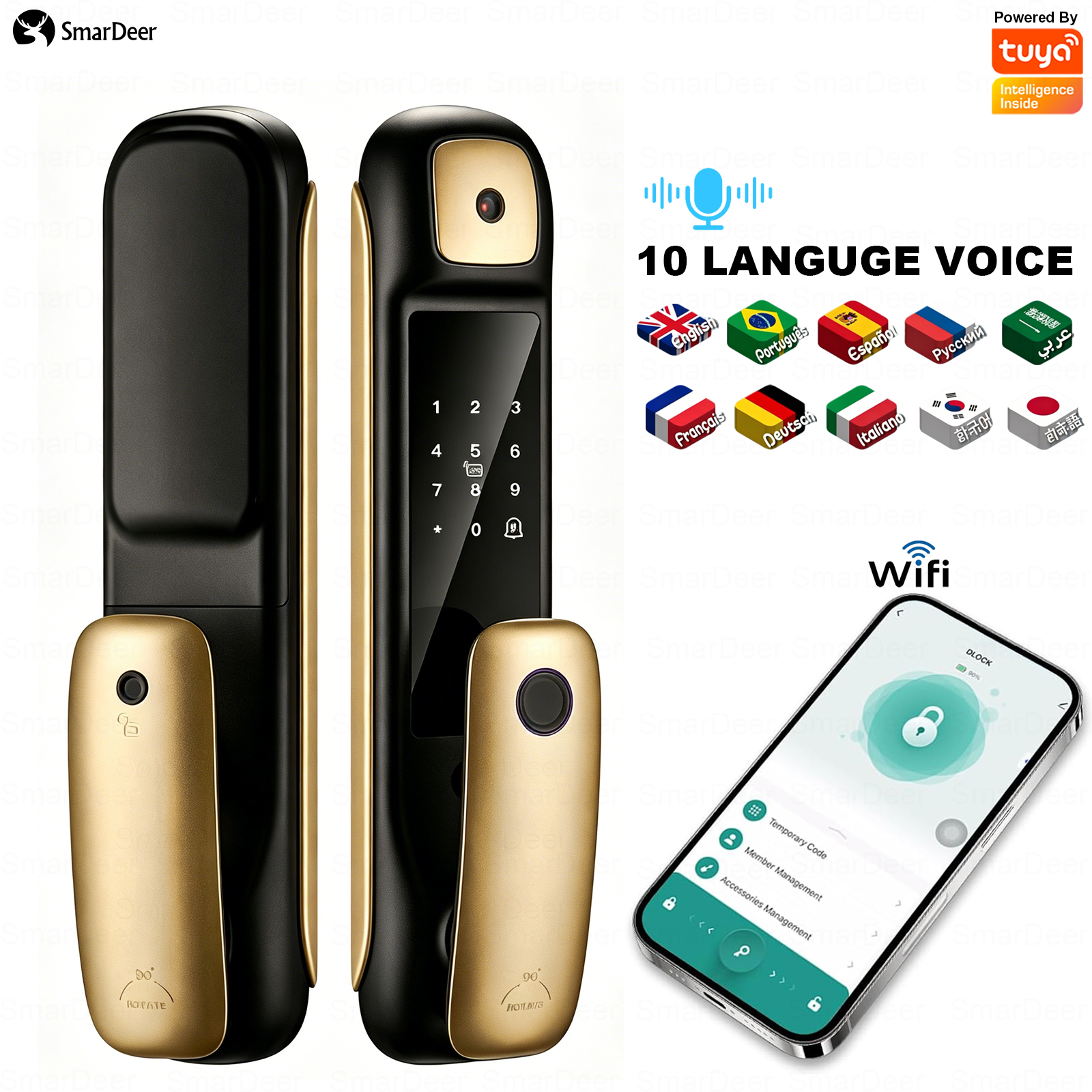 SmarDeer Smart Door Lock With  - Letter Opener Brass recensione e prezzo