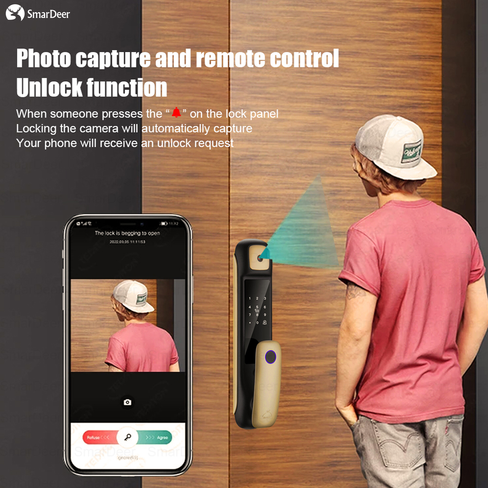 SmarDeer Smart Door Lock With  - Letter Opener Brass recensione e prezzo